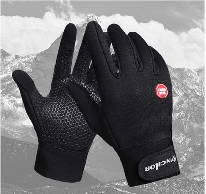 Gants de vélo noirs pour hommes et femmes à écran tactile à doigt complet Gants de sport en plein air