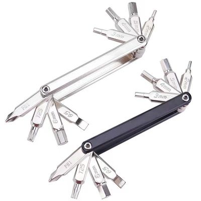 Améliorez votre vélo avec notre tournevis hexagonal multi-fonction en argent et notre ensemble de clés