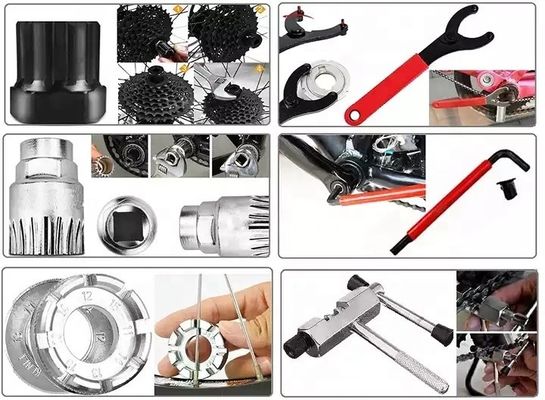 Kit d'outils de réparation de vélos portables 44 pièces pour vélos de montagne et de route Taille d'emballage 34*32.5*28cm