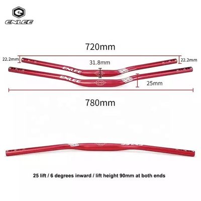 330g/353g manette de vélo en alliage d'aluminium 31.8*720/780mm pour les amateurs de vélo de montagne