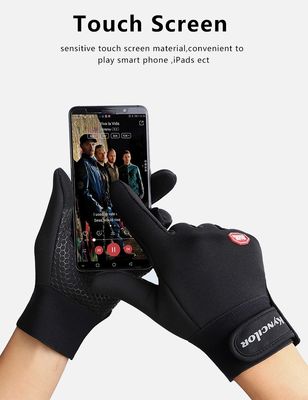 Gants de vélo noirs pour hommes et femmes à écran tactile à doigt complet Gants de sport en plein air