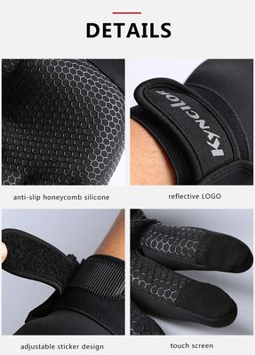 Gants de vélo noirs pour hommes et femmes à écran tactile à doigt complet Gants de sport en plein air