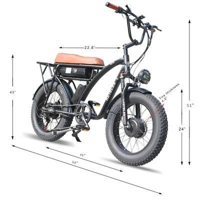 48V 23Ah batterie au lithium vélo électrique avec frein à disque mécanique et moteur puissant