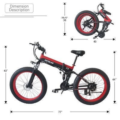15AH batterie 26x4.0 pouces vélo électrique avec moteur 1000W puissant et 7 vitesses