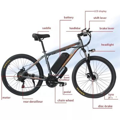 EU Warehouse 26 pouces Vélo électrique de montagne 250W Moteur 18AH batterie au lithium Livraison gratuite