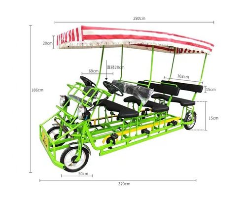 Cadre en acier 26' Tandem 4 roues pour adultes Vélo touristique pour la plage