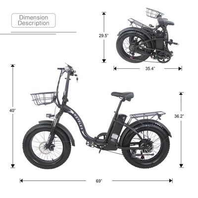 EU Stock 250W moteur à batterie au lithium 15AH E-bike pliable avec et pneu de graisse 20x4.0 pouces