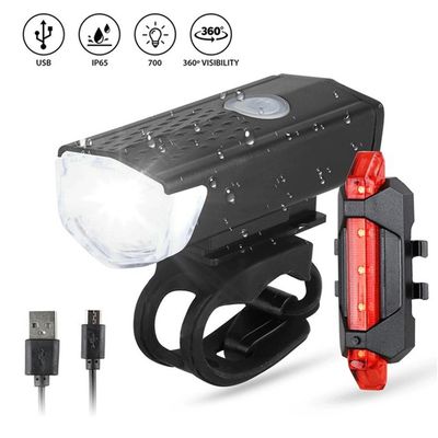 3 modes Lampes de vélo LED réglées pour 1,5-4 heures Endurance et batterie rechargeable USB