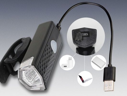 3 modes Lampes de vélo LED réglées pour 1,5-4 heures Endurance et batterie rechargeable USB