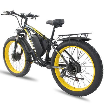26AH 2000W Haute puissance à deux roues motrices Vélo électrique à double moteur avec pneu gras 26x4.0 pouces