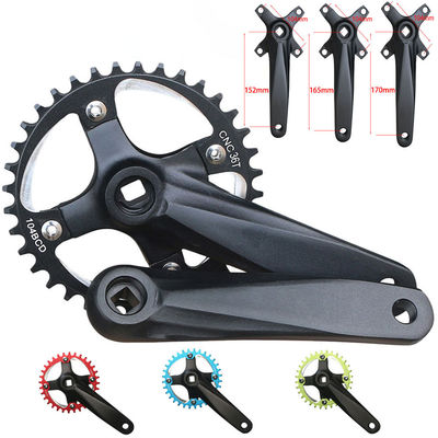 Crankset de vélo 104BCD 152mm Manche non intégrale/disque 32/34/36/38t en noir/bleu/vert/rouge