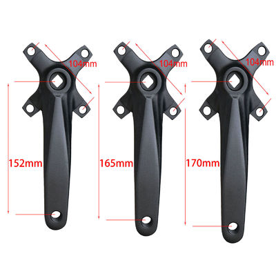 Crankset de vélo 104BCD 152mm Manche non intégrale/disque 32/34/36/38t en noir/bleu/vert/rouge