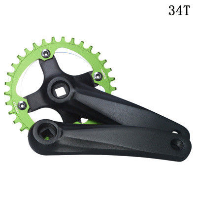 Crankset de vélo 104BCD 152mm Manche non intégrale/disque 32/34/36/38t en noir/bleu/vert/rouge