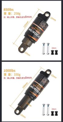 Absorbeur de choc arrière MEROCA MTB 125/150/165/190mm 750/850/1000LBS Printemps d'huile pour vélos de montagne