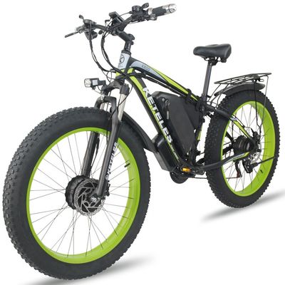 26AH 2000W Haute puissance à deux roues motrices Vélo électrique à double moteur avec pneu gras 26x4.0 pouces