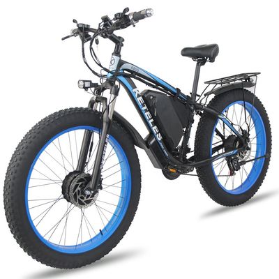 26AH 2000W Haute puissance à deux roues motrices Vélo électrique à double moteur avec pneu gras 26x4.0 pouces