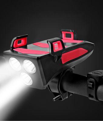 USB Rechargeable LED vélo phare vélo corne porte-téléphone Powerbank pour la nuit