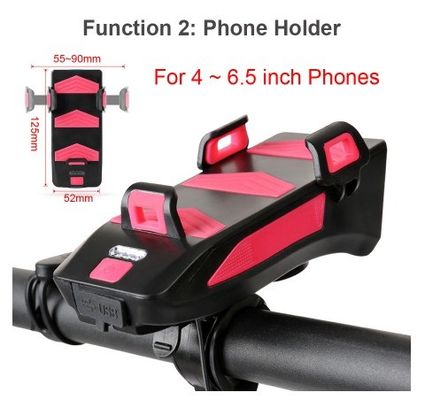 USB Rechargeable LED vélo phare vélo corne porte-téléphone Powerbank pour la nuit