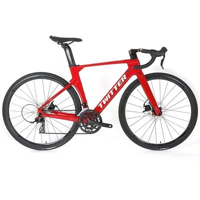 TWITTER Off-road Carbone pédales 24 vitesses vélo de route avec freins à disque et cadre en fibre de carbone