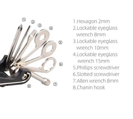 Outils de réparation de vélo 18 en 1 ensemble de tournevis hexagonal clef à vis hexagonale outil de décapage de la chaîne Hex Spoke Essential Bike 280g