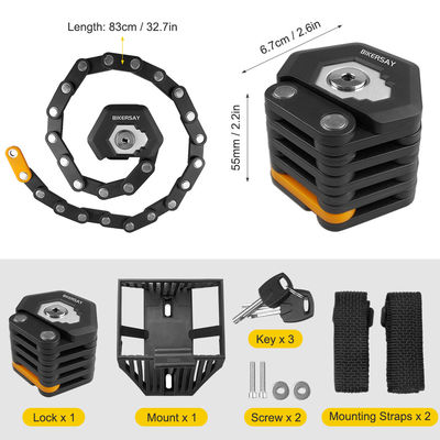 Vélo de montagne Vélo routier Fermeture pliable Anti-vol 85cm avec 3 touches Zinc alliage alliage d'acier