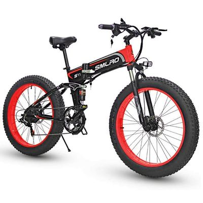 Vélo électrique pneu pliant 13AH SMLRO S11 26x4.0 pouces 48V 1000W moteur 7 vitesses