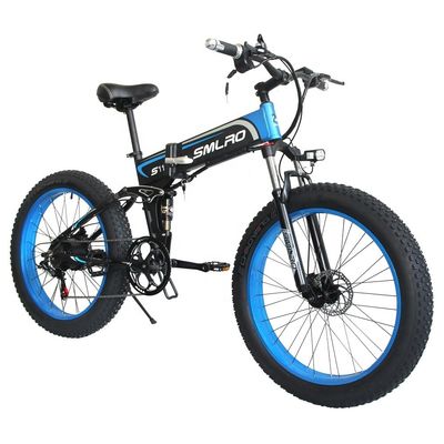 Vélo électrique pneu pliant 13AH SMLRO S11 26x4.0 pouces 48V 1000W moteur 7 vitesses