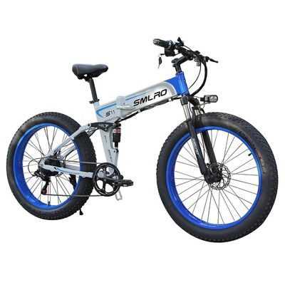 Vélo électrique pneu pliant 13AH SMLRO S11 26x4.0 pouces 48V 1000W moteur 7 vitesses