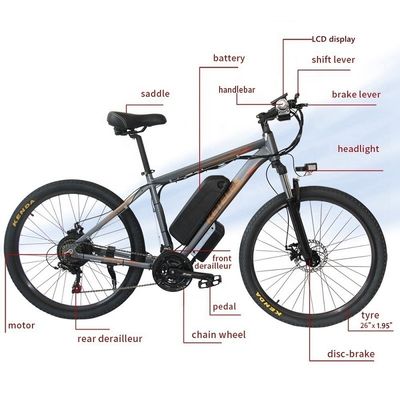 Vélo électrique de montagne 26 &quot;E-bike avec batterie au lithium de 48V 13Ah et moteur puissant de 500W