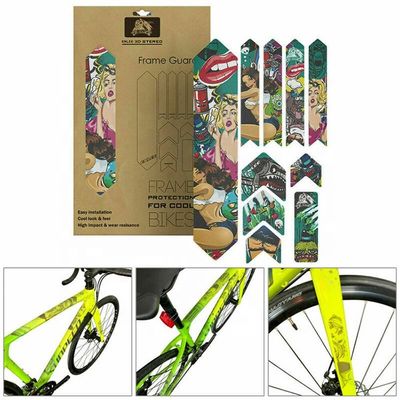 Autocollants de vélo en PVC pour la protection anti-dérapant du cadre du VTT et la conception personnalisée du vélo de route