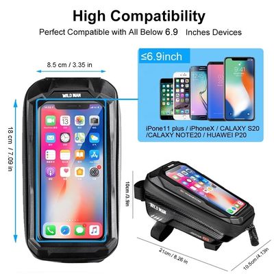 Sac à écran tactile étanche à 6,6 pouces pour téléphone pour MTB Pack 1L Capacité accessoires de vélo