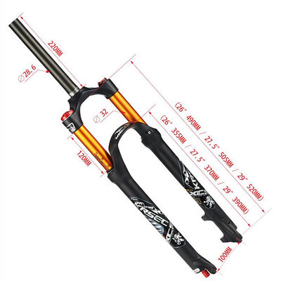 24-28 pouces MTB vélo Air Shock fourches Suspension freins fourches pour 700c longueur du volant 220m