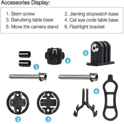 Appareil photo portable Vélomètre à vélo avec monture de souche de vélo et porte-lampe